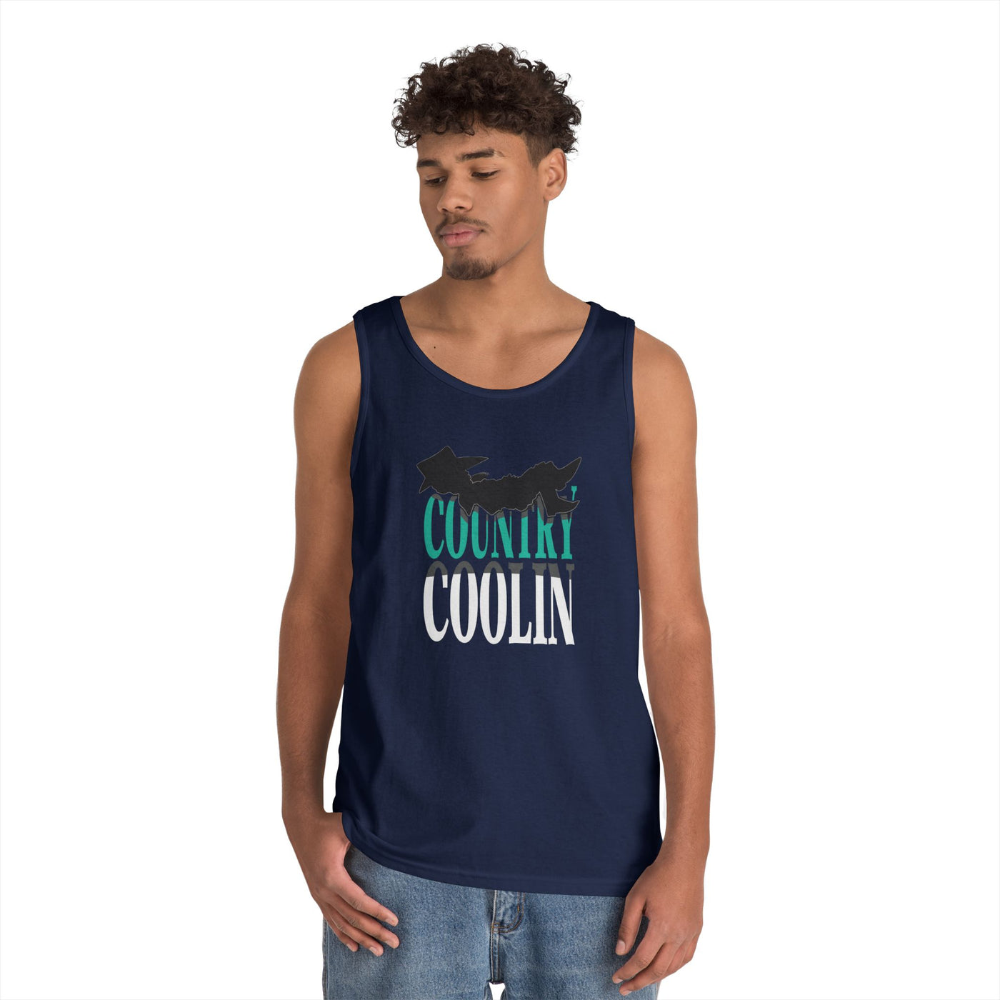 Country Cool Unisex Heavy Cotton Tank Top, Summer Apparel, Festival Wear, Gift for Outdoor Lovers, Casual Style