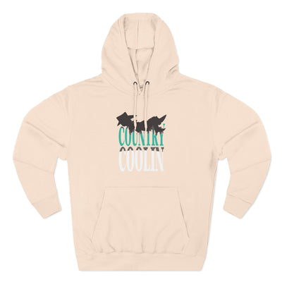 Country Cool Three-Panel Fleece Hoodie | Cozy Sweatshirt for Casual Wear, Gifts for Him/Her, Winter Comfort, Trendy Streetwear