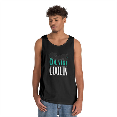 Country Cool Unisex Heavy Cotton Tank Top, Summer Apparel, Festival Wear, Gift for Outdoor Lovers, Casual Style