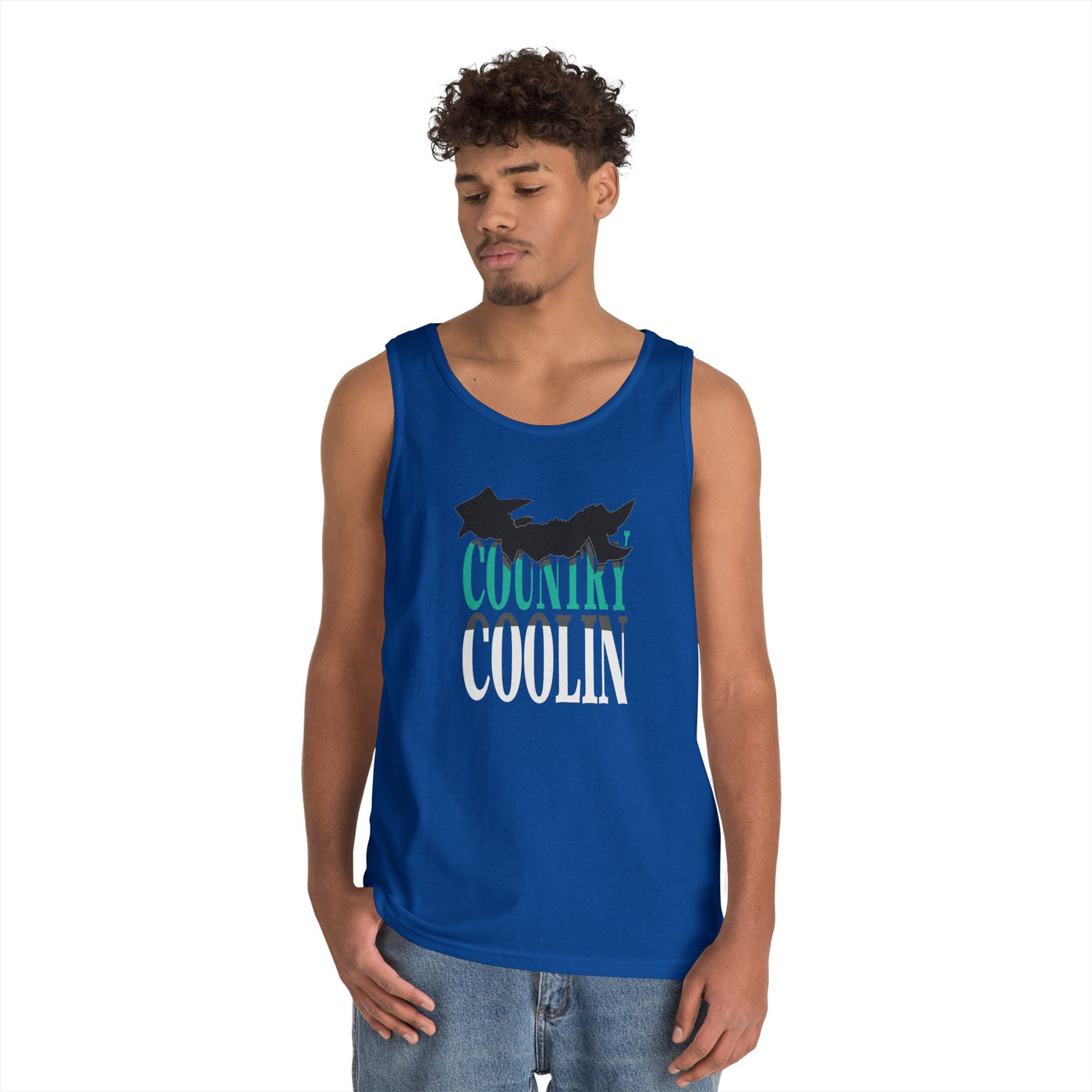 Country Cool Unisex Heavy Cotton Tank Top, Summer Apparel, Festival Wear, Gift for Outdoor Lovers, Casual Style