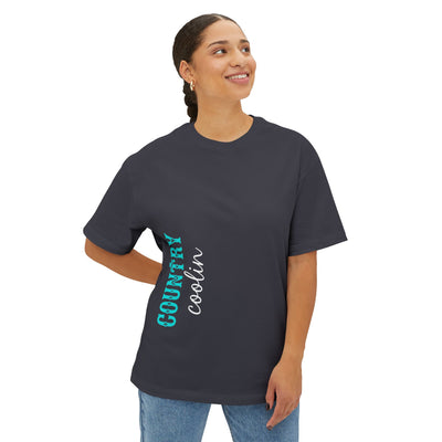 Country Vibe Unisex Oversized Boxy Tee, Casual Streetwear, Gift for Music Lovers, Summer Fashion, Easygoing Style