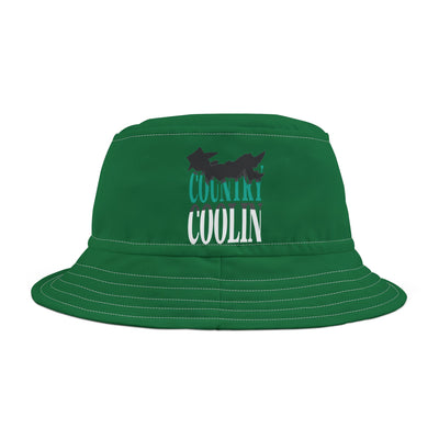 Green Floral Summer Bucket Hat Trendy Stylish Outdoor Beachwear & Gift