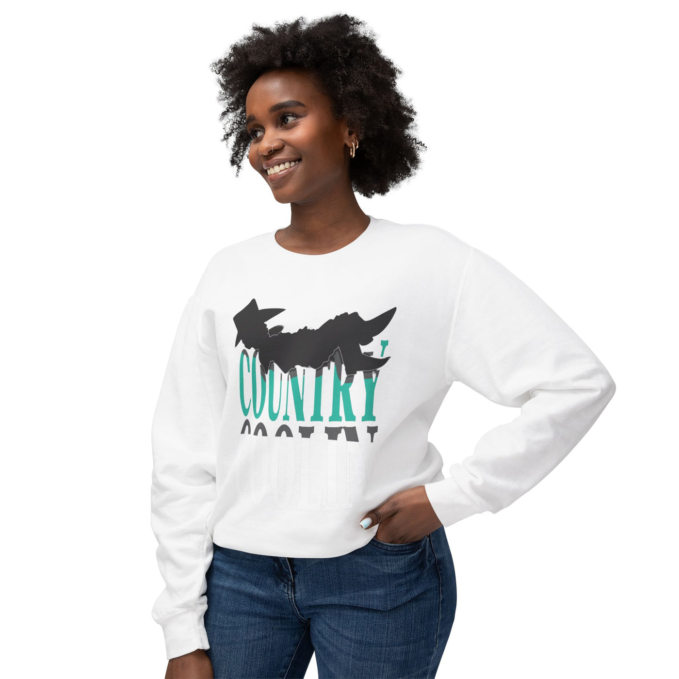 Country Coolin' Unisex Lightweight Crewneck Sweatshirt | Perfect for Music Lovers, Casual Outings, Spring/Fall Fashion, Gifts