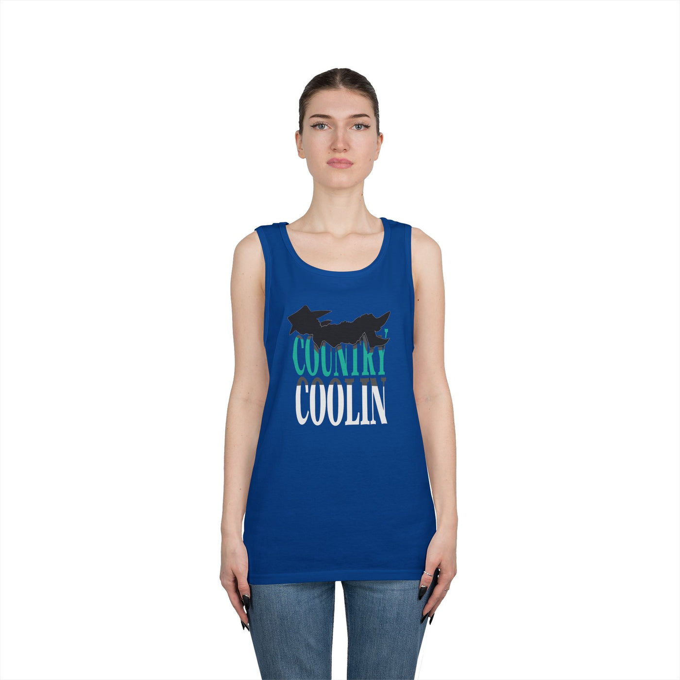 Country Cool Unisex Heavy Cotton Tank Top, Summer Apparel, Festival Wear, Gift for Outdoor Lovers, Casual Style