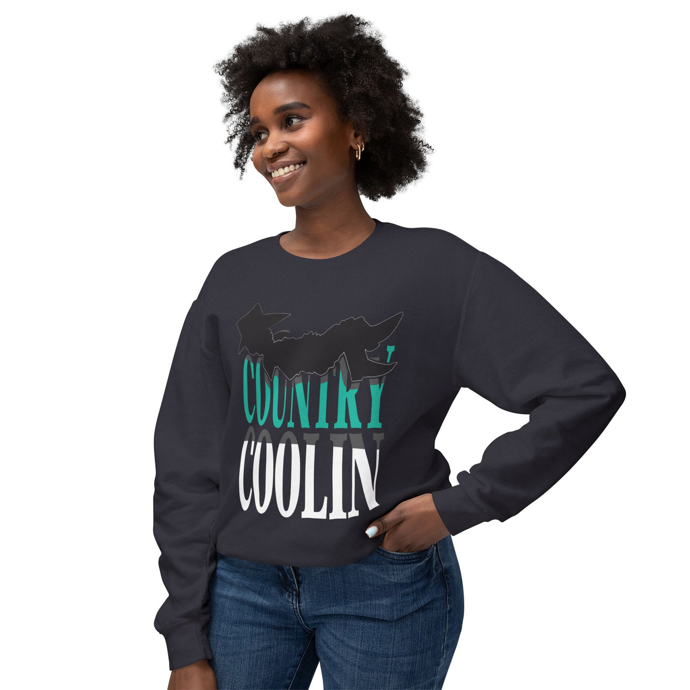 Country Coolin' Unisex Lightweight Crewneck Sweatshirt | Perfect for Music Lovers, Casual Outings, Spring/Fall Fashion, Gifts