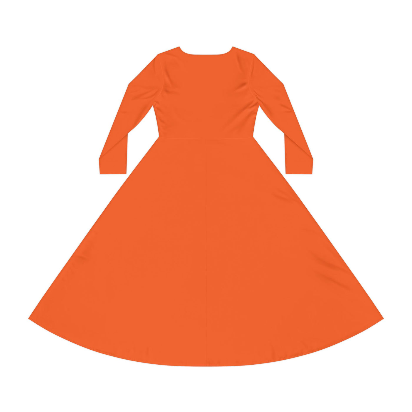 Women's Long Sleeve Dance Dress in Vibrant Orange, Cool Vibe Dress for Dance Lovers, Perfect for Parties, Celebrations, and Everyday Wear