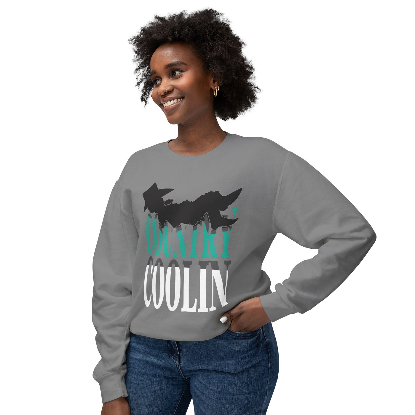 Country Coolin' Unisex Lightweight Crewneck Sweatshirt | Perfect for Music Lovers, Casual Outings, Spring/Fall Fashion, Gifts