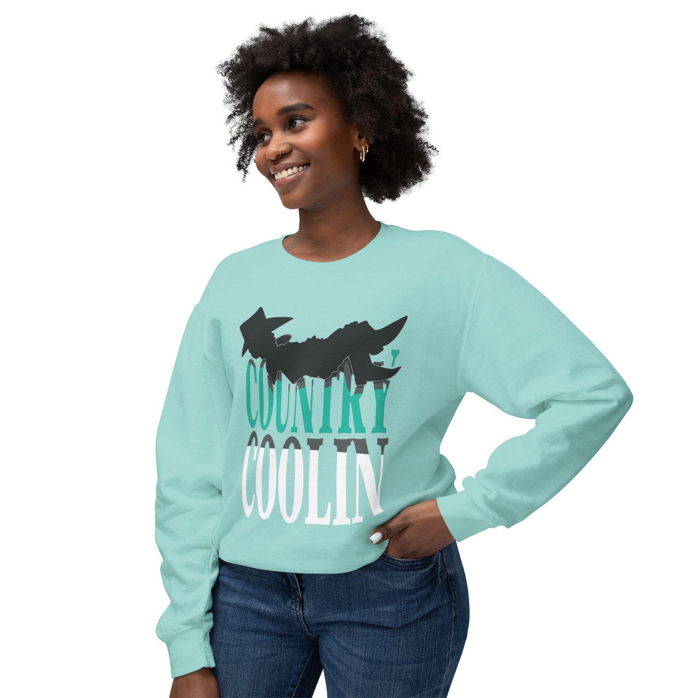 Country Coolin' Unisex Lightweight Crewneck Sweatshirt | Perfect for Music Lovers, Casual Outings, Spring/Fall Fashion, Gifts