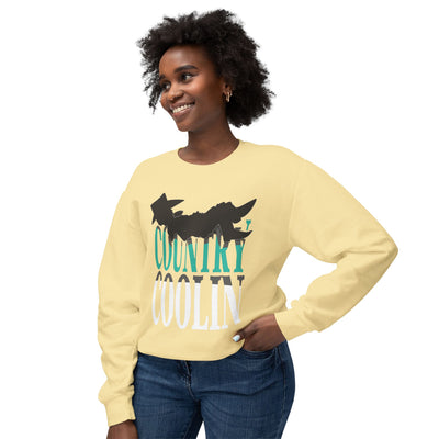 Country Coolin' Unisex Lightweight Crewneck Sweatshirt | Perfect for Music Lovers, Casual Outings, Spring/Fall Fashion, Gifts