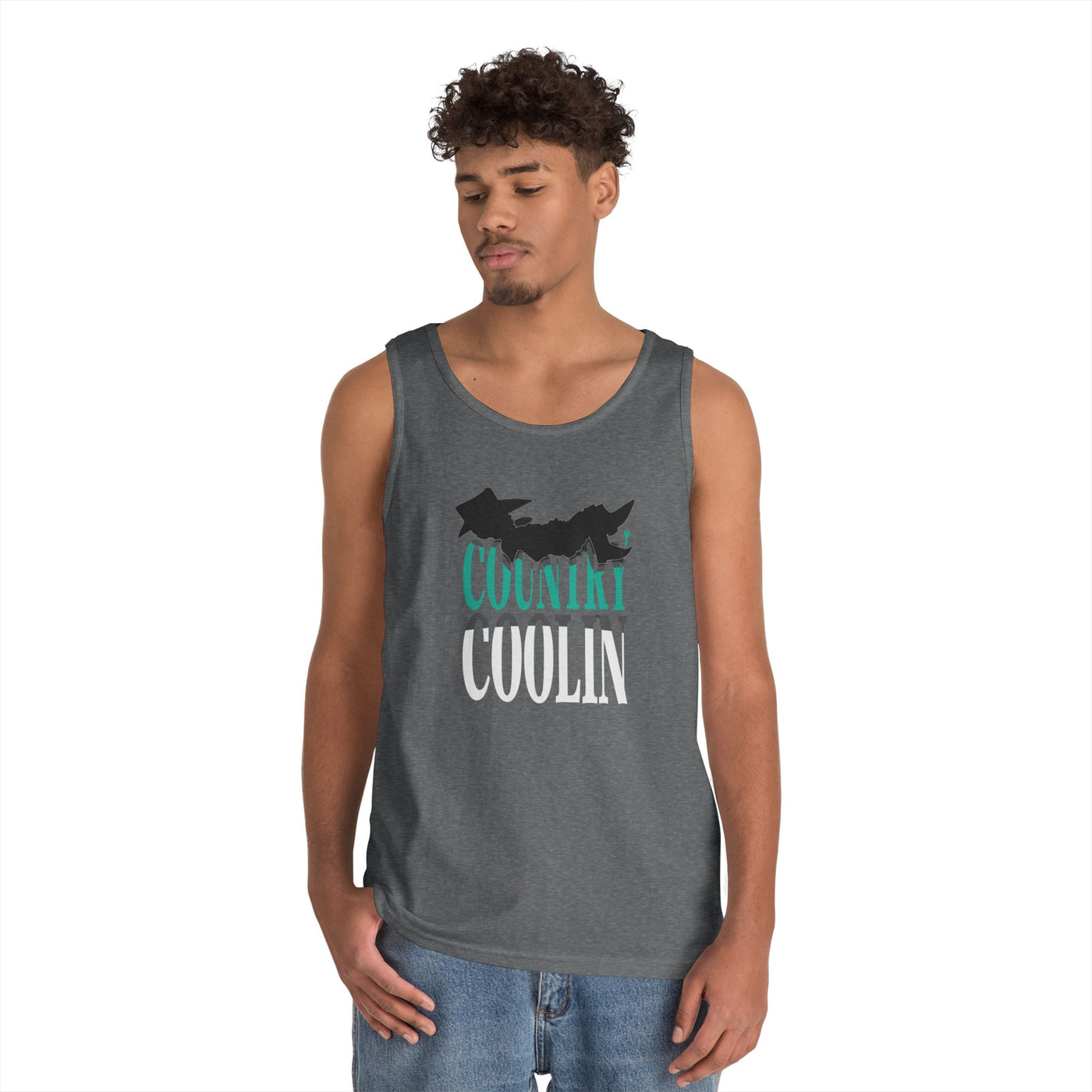 Country Cool Unisex Heavy Cotton Tank Top, Summer Apparel, Festival Wear, Gift for Outdoor Lovers, Casual Style