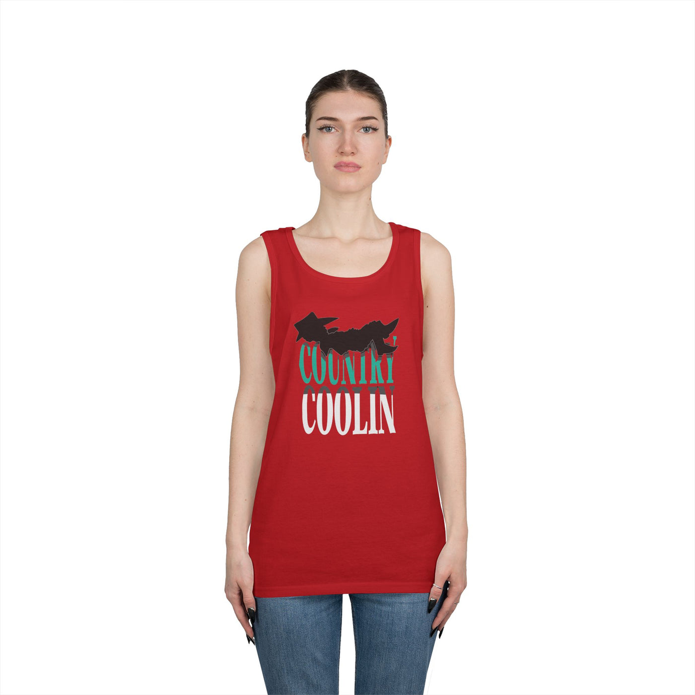 Country Cool Unisex Heavy Cotton Tank Top, Summer Apparel, Festival Wear, Gift for Outdoor Lovers, Casual Style