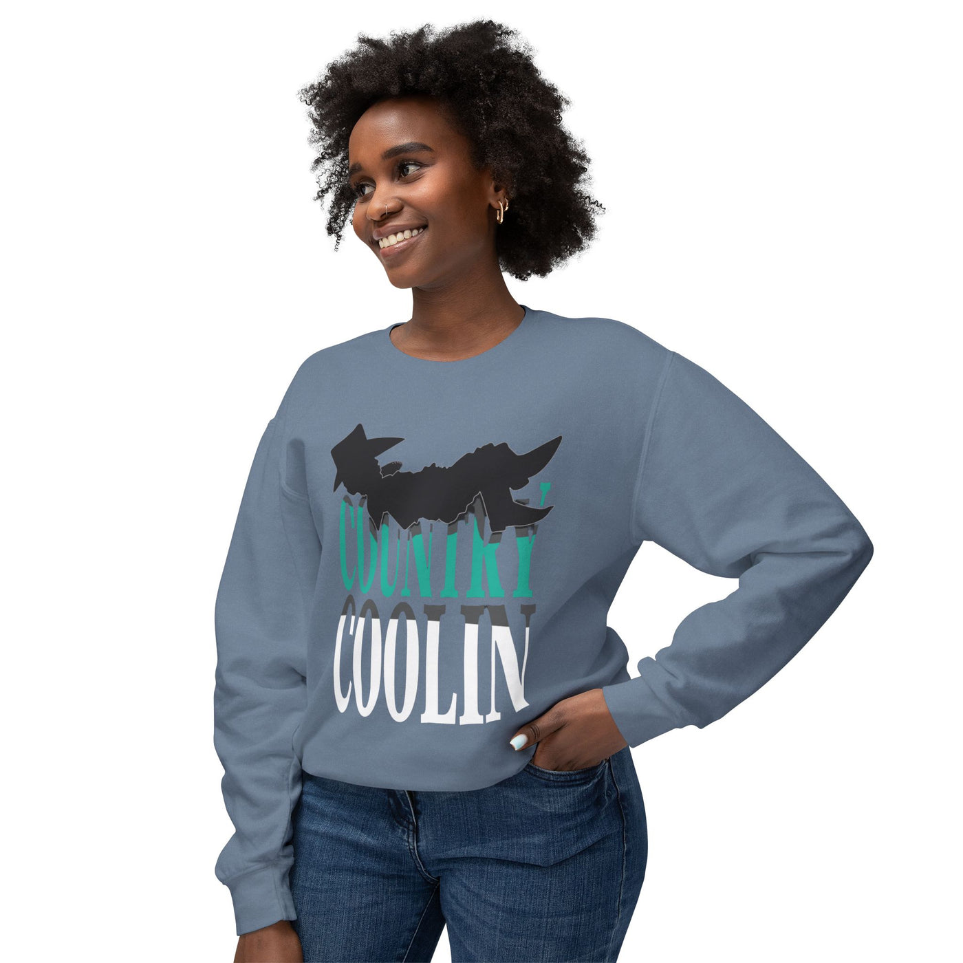 Country Coolin' Unisex Lightweight Crewneck Sweatshirt | Perfect for Music Lovers, Casual Outings, Spring/Fall Fashion, Gifts