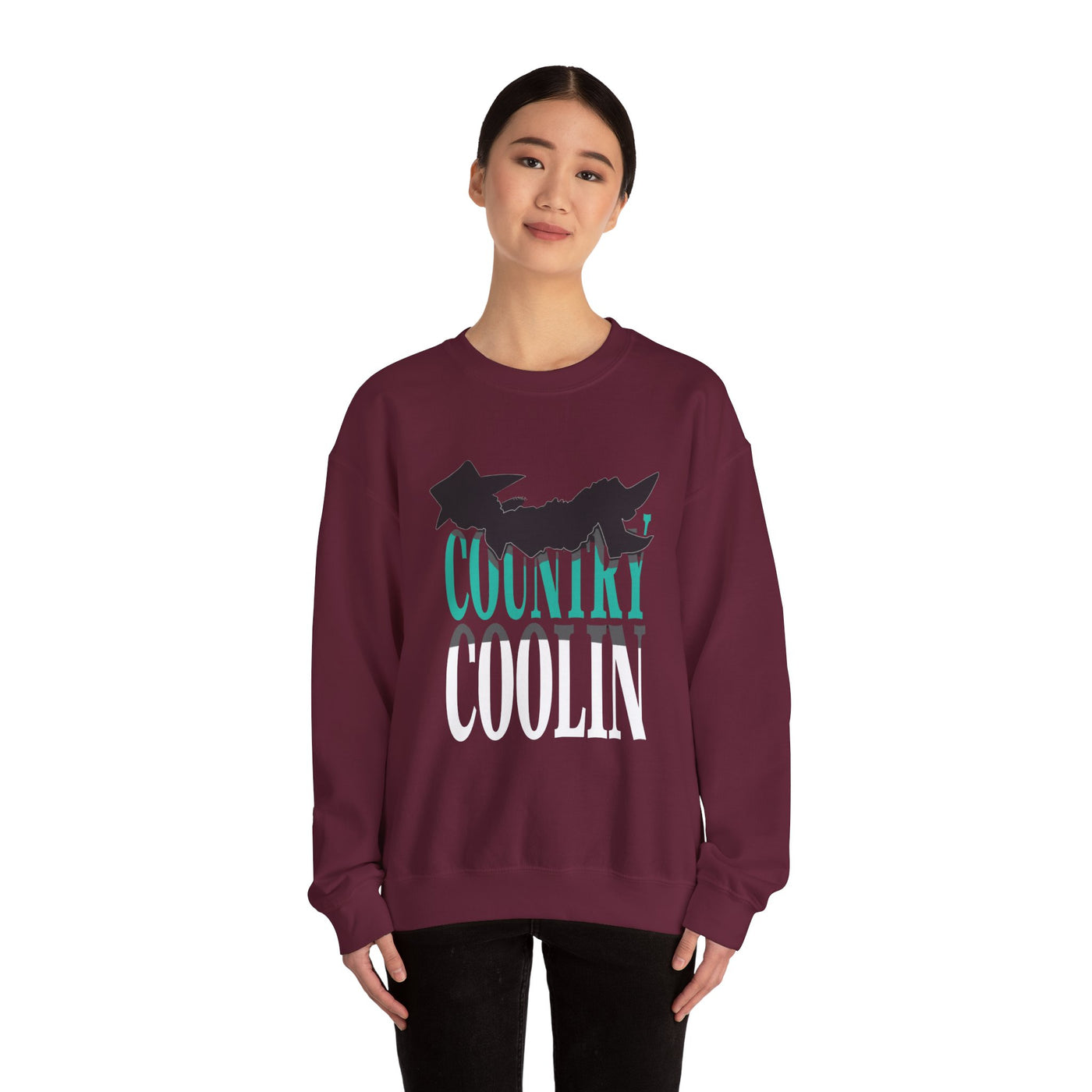 Country Cool Vibe Unisex Heavy Blend Crewneck Sweatshirt, Casual Wear, Everyday Comfort, Gift for Friends, Trendy Apparel